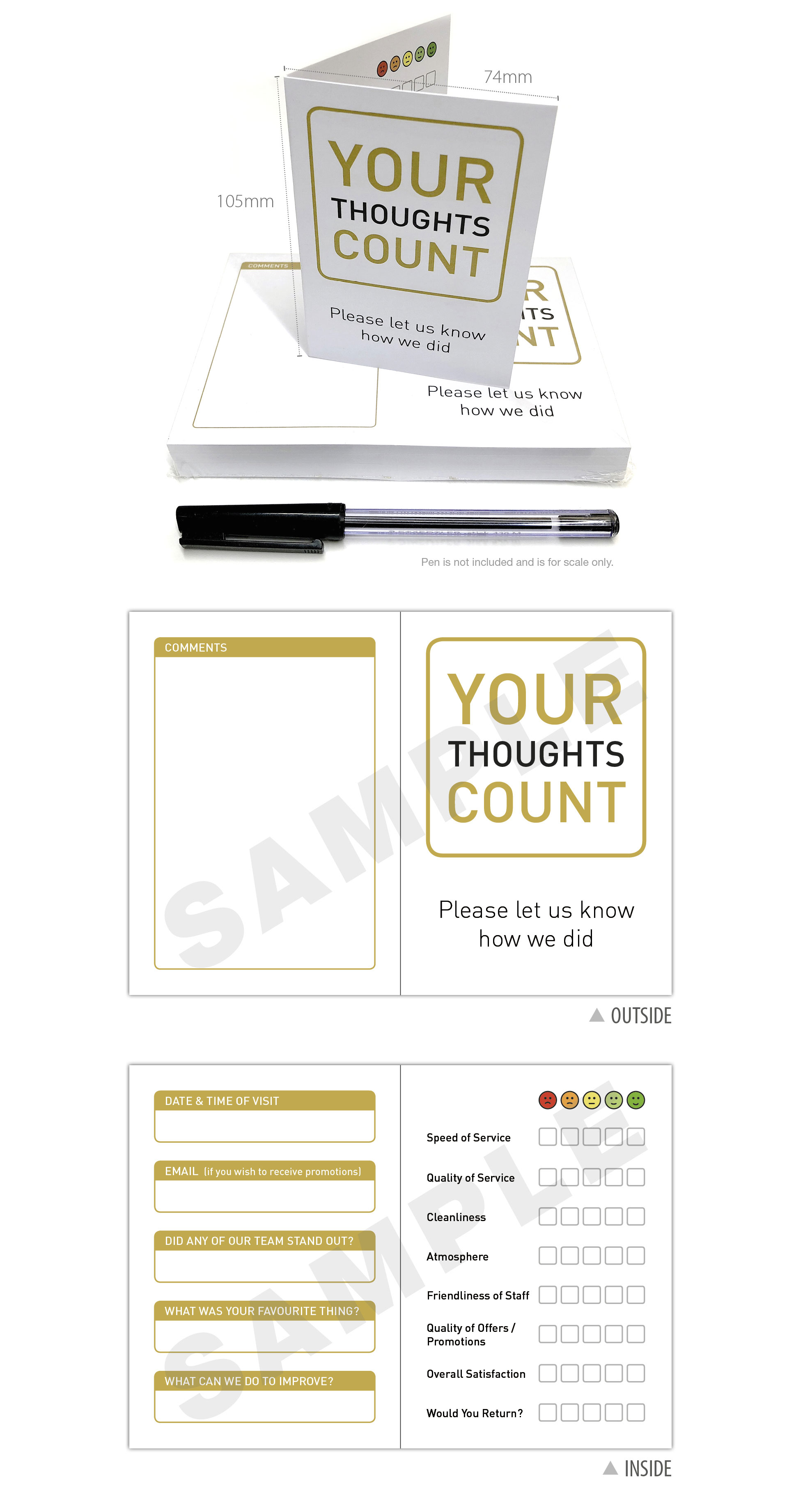 Customer Comment Card, Feedback, Satisfaction, survey, restaurants